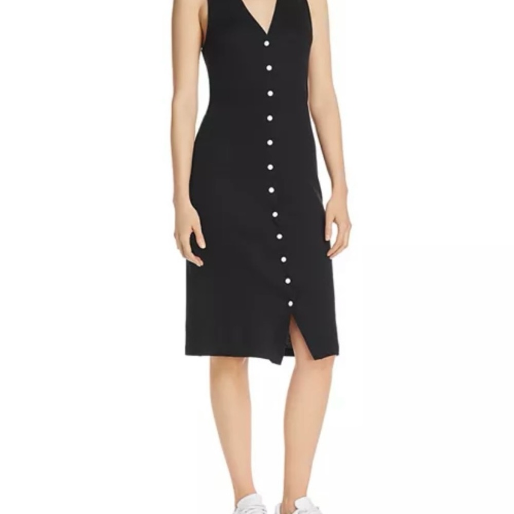 Rag & Bone Black ribbed tank Midi Dress